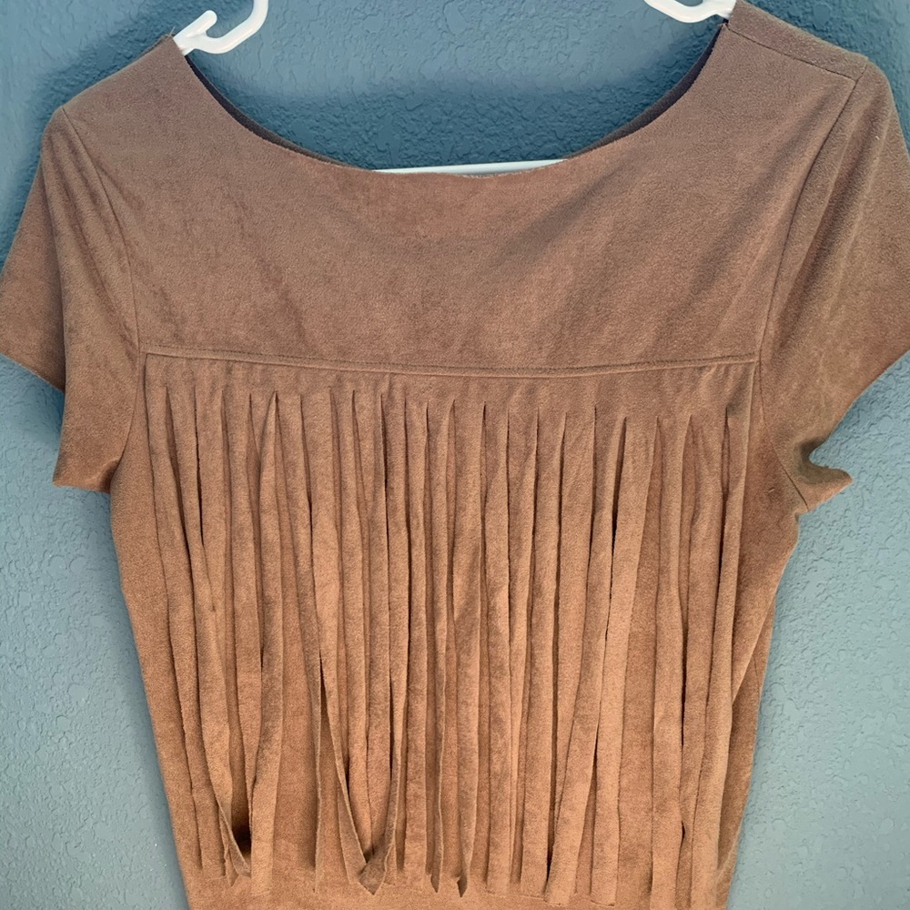 Suede fringe shirt